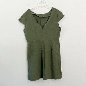 olive green cap sleeve lightweight dress S